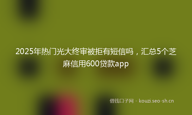 2025年热门光大终审被拒有短信吗，汇总5个芝麻信用600贷款app
