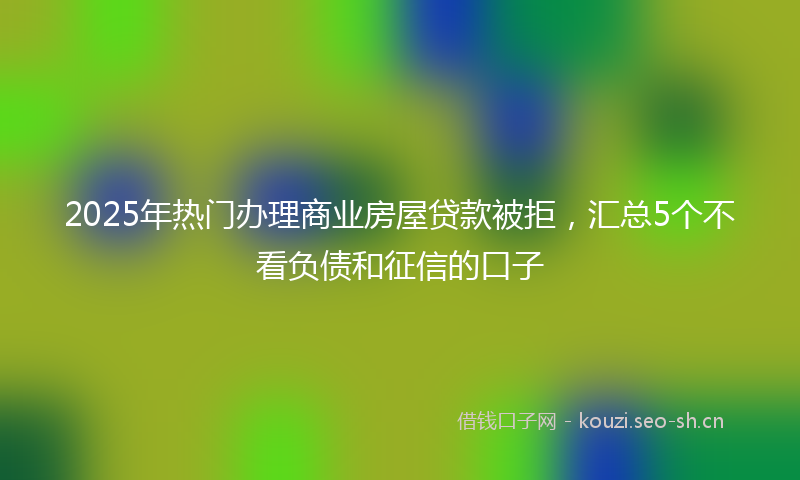 2025年热门办理商业房屋贷款被拒，汇总5个不看负债和征信的口子