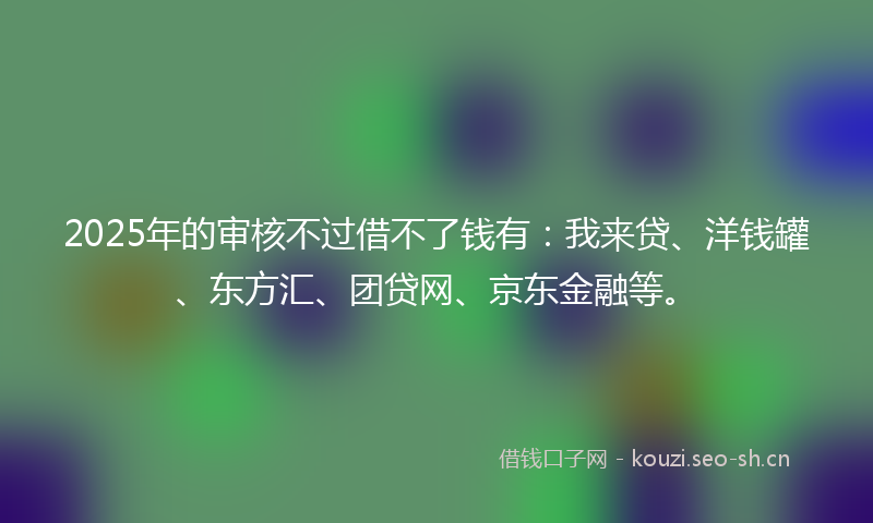2025年的审核不过借不了钱有：我来贷、洋钱罐、东方汇、团贷网、京东金融等。