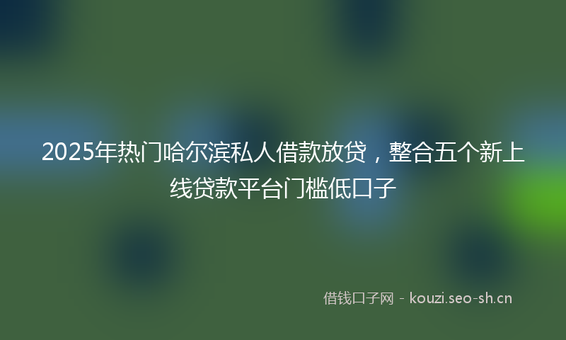 2025年热门哈尔滨私人借款放贷，整合五个新上线贷款平台门槛低口子