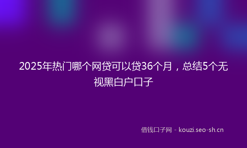 2025年热门哪个网贷可以贷36个月，总结5个无视黑白户口子