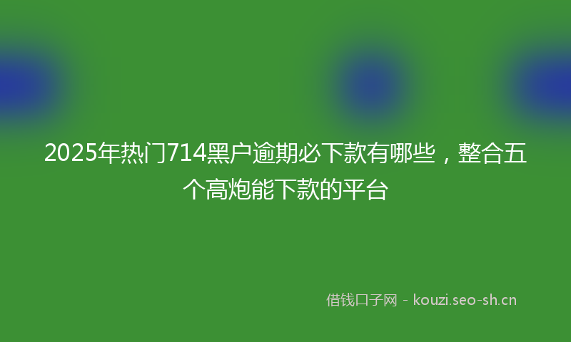 2025年热门714黑户逾期必下款有哪些，整合五个高炮能下款的平台