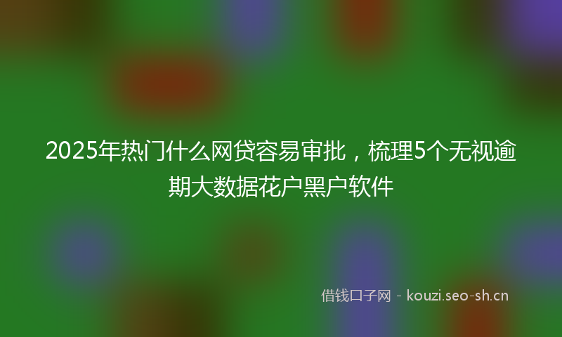 2025年热门什么网贷容易审批，梳理5个无视逾期大数据花户黑户软件