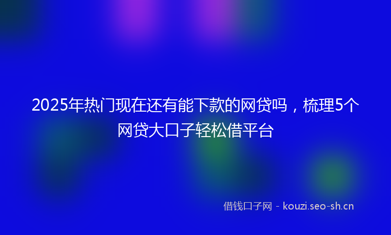 2025年热门现在还有能下款的网贷吗，梳理5个网贷大口子轻松借平台