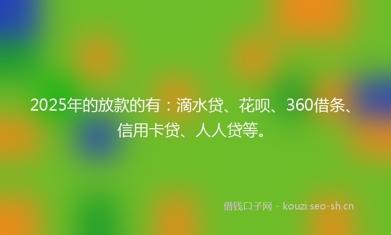 2025年的放款的有：滴水贷、花呗、360借条、信用卡贷、人人贷等。