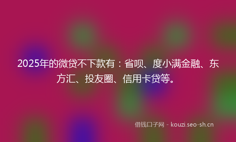 2025年的微贷不下款有：省呗、度小满金融、东方汇、投友圈、信用卡贷等。