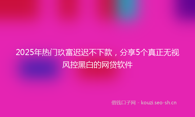 2025年热门玖富迟迟不下款，分享5个真正无视风控黑白的网贷软件