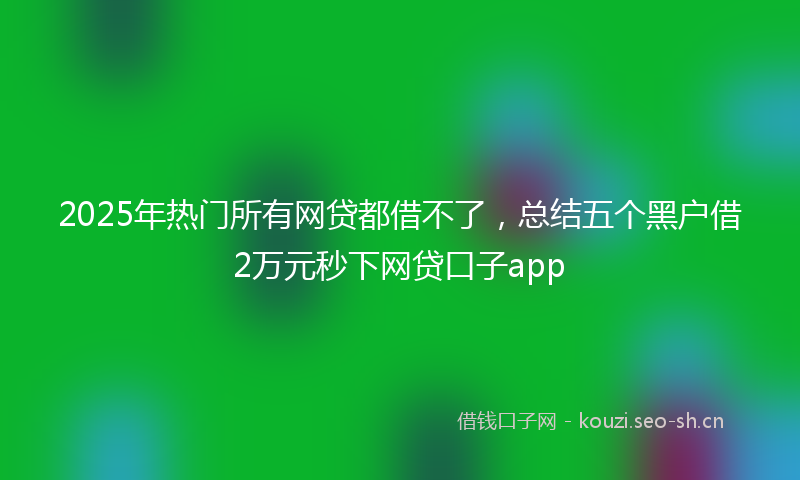 2025年热门所有网贷都借不了，总结五个黑户借2万元秒下网贷口子app
