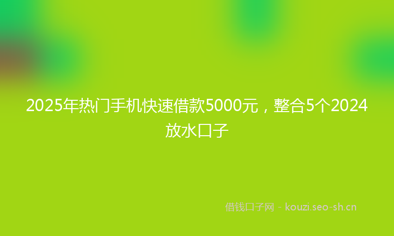 2025年热门手机快速借款5000元，整合5个2024放水口子