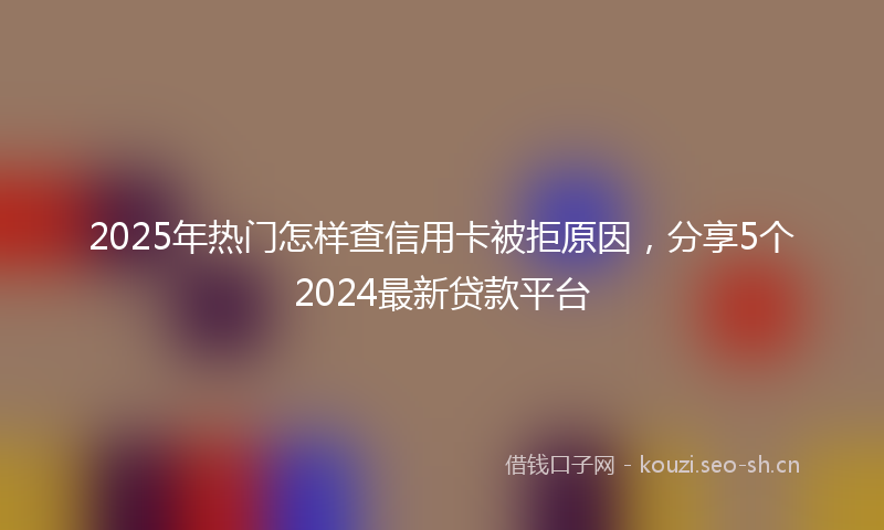 2025年热门怎样查信用卡被拒原因，分享5个2024最新贷款平台