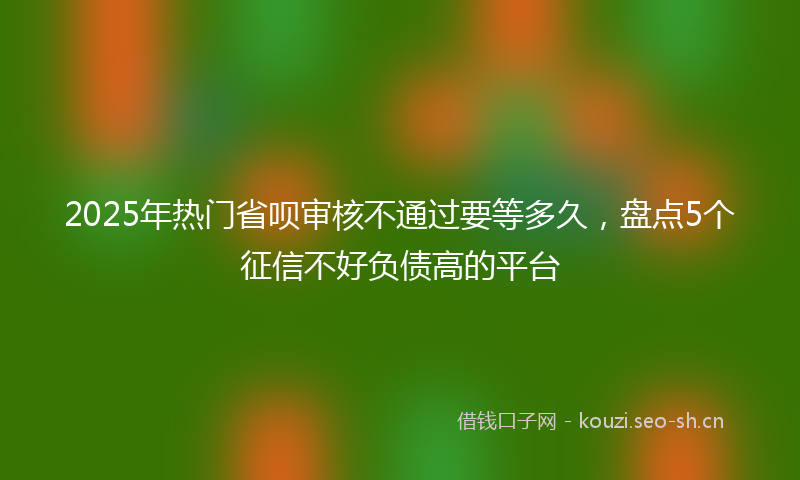2025年热门省呗审核不通过要等多久，盘点5个征信不好负债高的平台