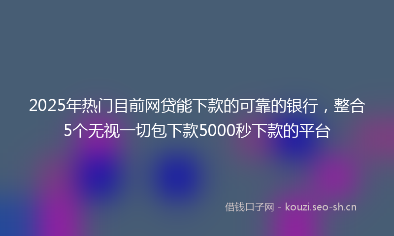 2025年热门目前网贷能下款的可靠的银行，整合5个无视一切包下款5000秒下款的平台