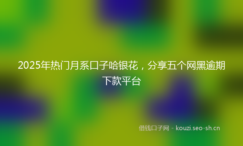 2025年热门月系口子哈银花，分享五个网黑逾期下款平台