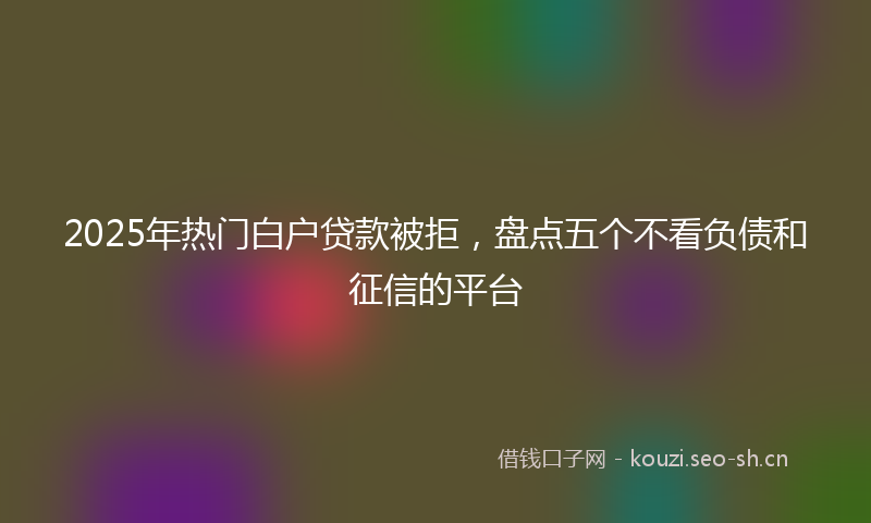 2025年热门白户贷款被拒，盘点五个不看负债和征信的平台