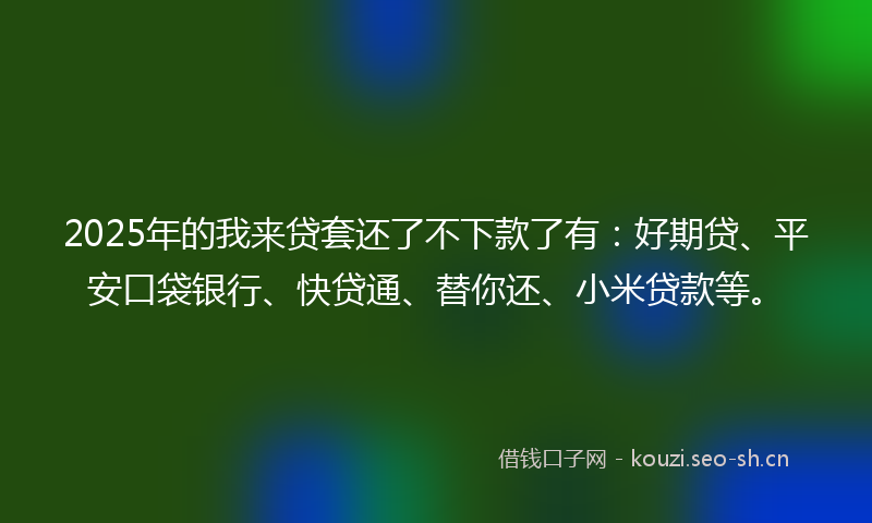 2025年的我来贷套还了不下款了有：好期贷、平安口袋银行、快贷通、替你还、小米贷款等。