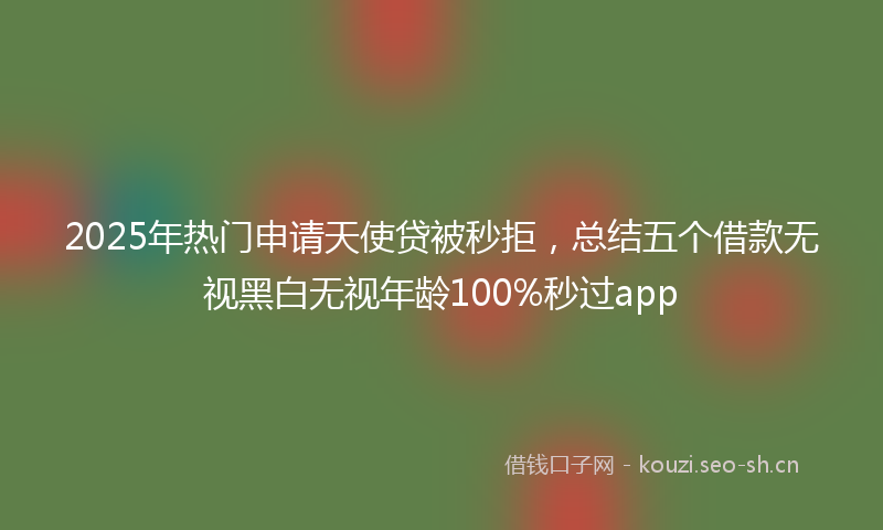 2025年热门申请天使贷被秒拒,总结五个借款无视黑白无视年龄100%秒过app