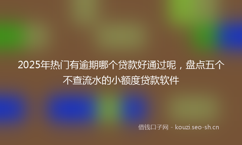 2025年热门有逾期哪个贷款好通过呢，盘点五个不查流水的小额度贷款软件