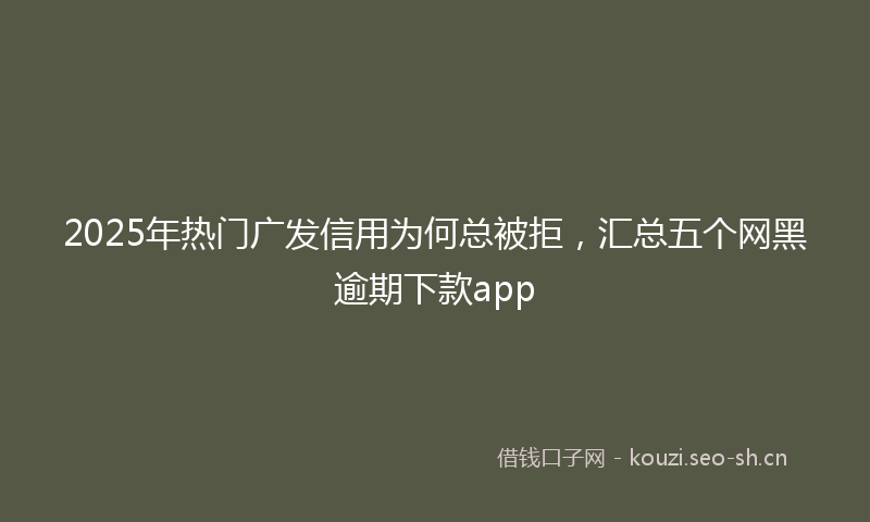 2025年热门广发信用为何总被拒，汇总五个网黑逾期下款app