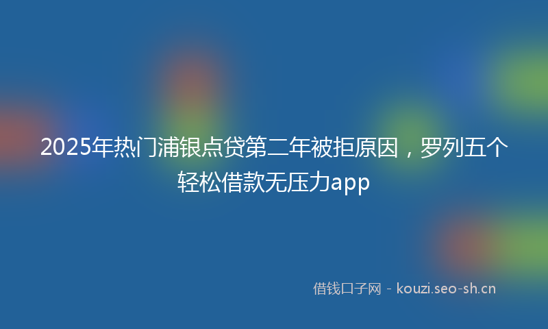 2025年热门浦银点贷第二年被拒原因，罗列五个轻松借款无压力app
