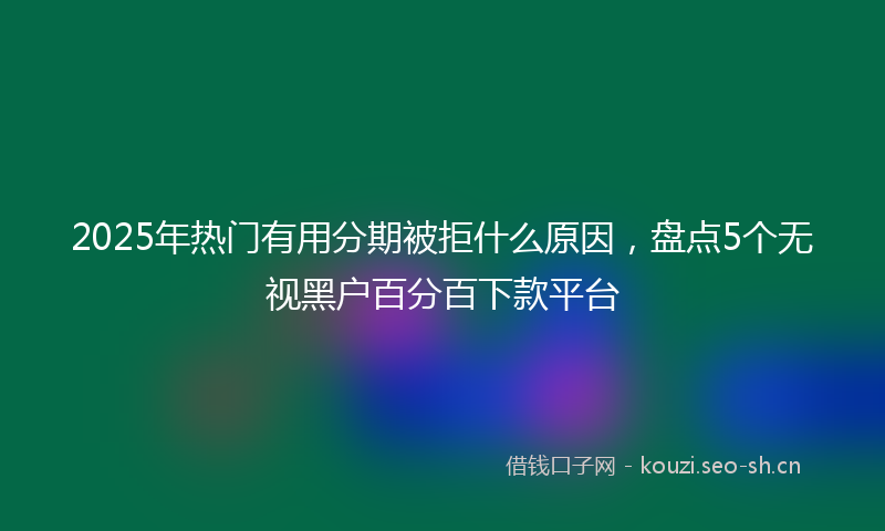 2025年热门有用分期被拒什么原因，盘点5个无视黑户百分百下款平台