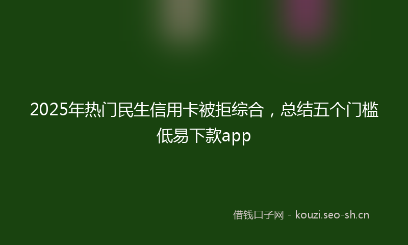 2025年热门民生信用卡被拒综合，总结五个门槛低易下款app