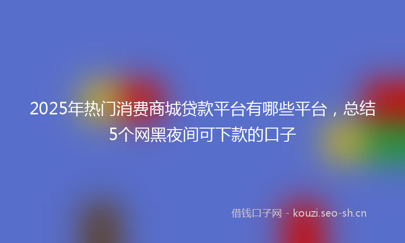 2025年热门消费商城贷款平台有哪些平台，总结5个网黑夜间可下款的口子