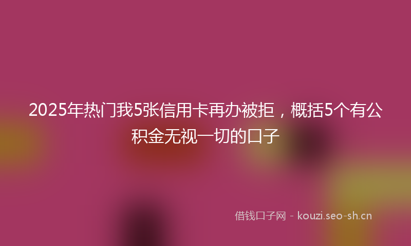 2025年热门我5张信用卡再办被拒，概括5个有公积金无视一切的口子
