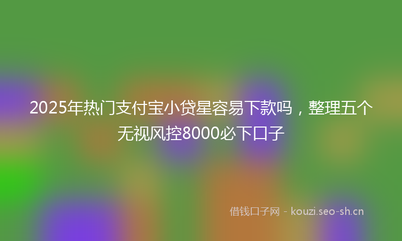 2025年热门支付宝小贷星容易下款吗,整理五个无视风控8000必下口子