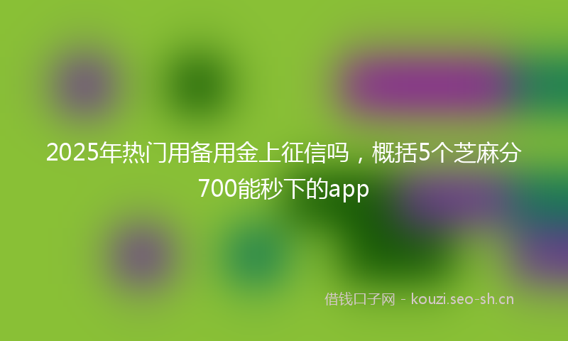 2025年热门用备用金上征信吗，概括5个芝麻分700能秒下的app