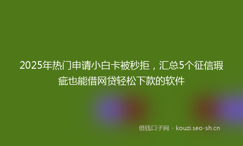2025年热门申请小白卡被秒拒，汇总5个征信瑕疵也能借网贷轻松下款的软件