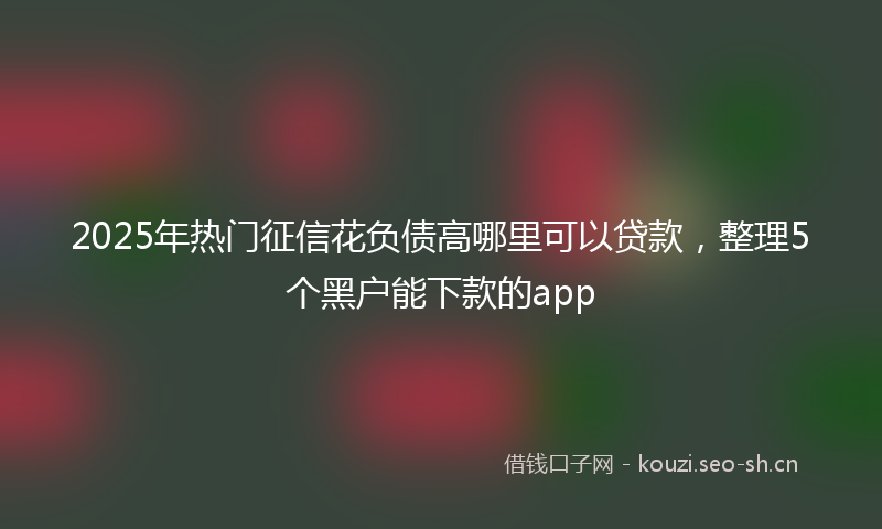 2025年热门征信花负债高哪里可以贷款，整理5个黑户能下款的app
