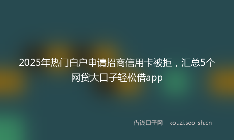 2025年热门白户申请招商信用卡被拒，汇总5个网贷大口子轻松借app