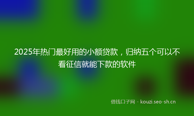 2025年热门最好用的小额贷款，归纳五个可以不看征信就能下款的软件