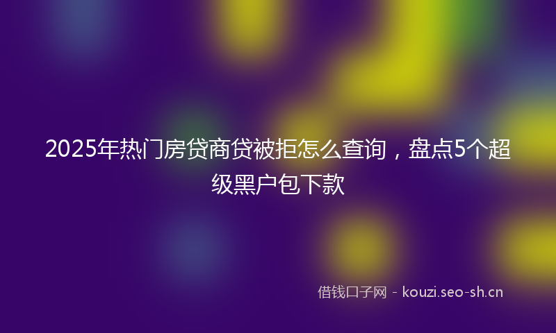 2025年热门房贷商贷被拒怎么查询，盘点5个超级黑户包下款