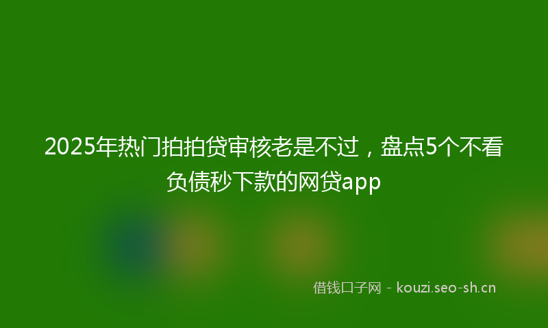 2025年热门拍拍贷审核老是不过,盘点5个不看负债秒下款的网贷app