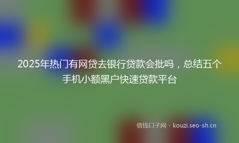 2025年热门有网贷去银行贷款会批吗，总结五个手机小额黑户快速贷款平台