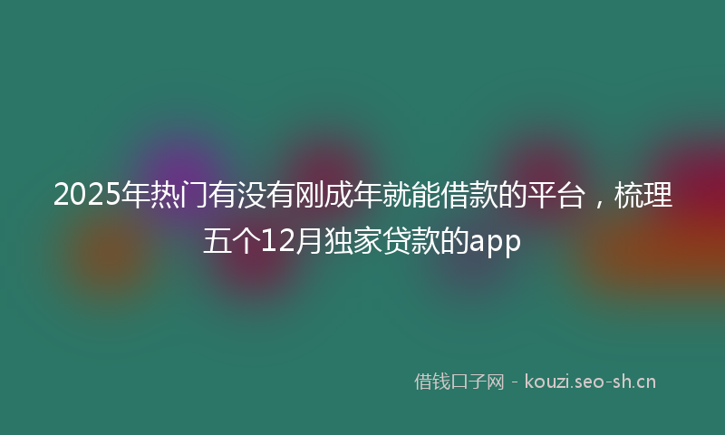 2025年热门有没有刚成年就能借款的平台，梳理五个12月独家贷款的app