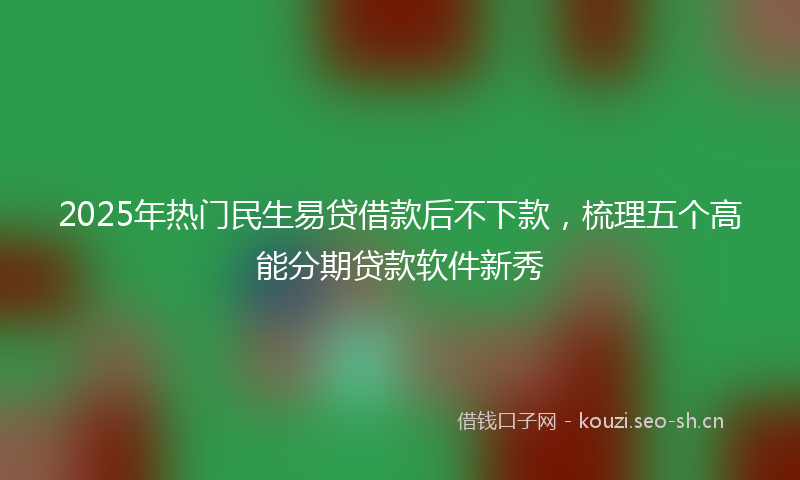 2025年热门民生易贷借款后不下款，梳理五个高能分期贷款软件新秀