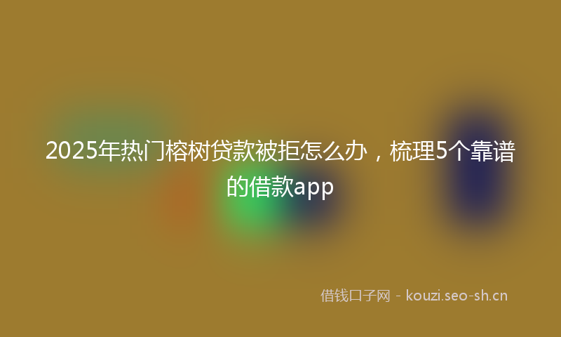 2025年热门榕树贷款被拒怎么办，梳理5个靠谱的借款app