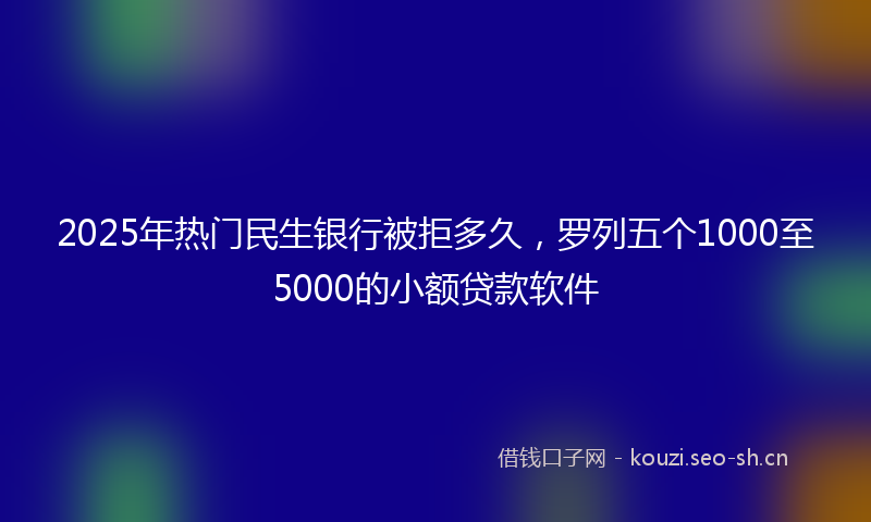 2025年热门民生银行被拒多久，罗列五个1000至5000的小额贷款软件