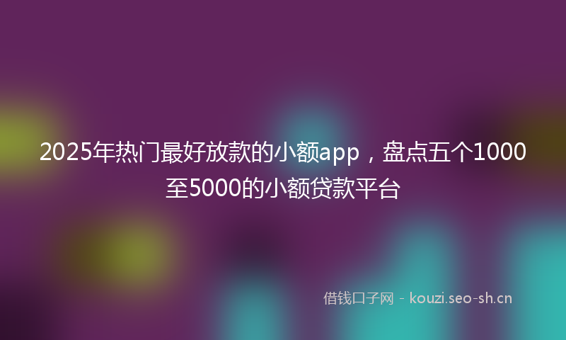 2025年热门最好放款的小额app，盘点五个1000至5000的小额贷款平台