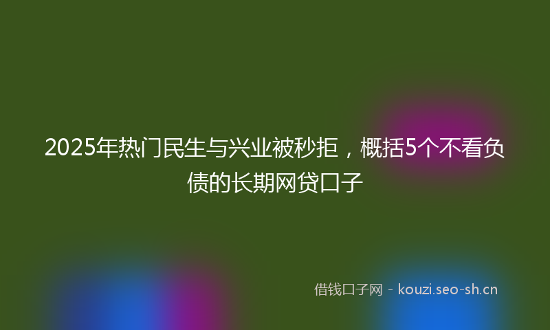 2025年热门民生与兴业被秒拒，概括5个不看负债的长期网贷口子