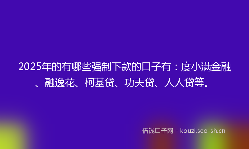 2025年的有哪些强制下款的口子有：度小满金融、融逸花、柯基贷、功夫贷、人人贷等。