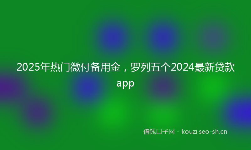 2025年热门微付备用金,罗列五个2024最新贷款app