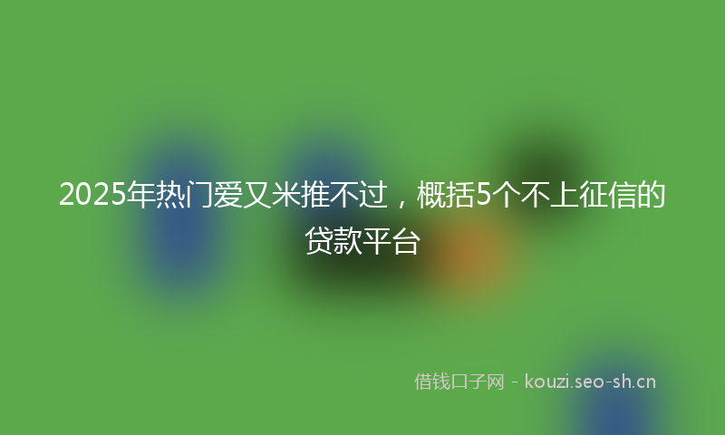 2025年热门爱又米推不过，概括5个不上征信的贷款平台
