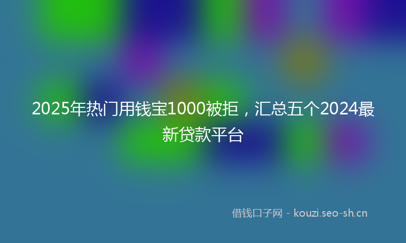 2025年热门用钱宝1000被拒，汇总五个2024最新贷款平台