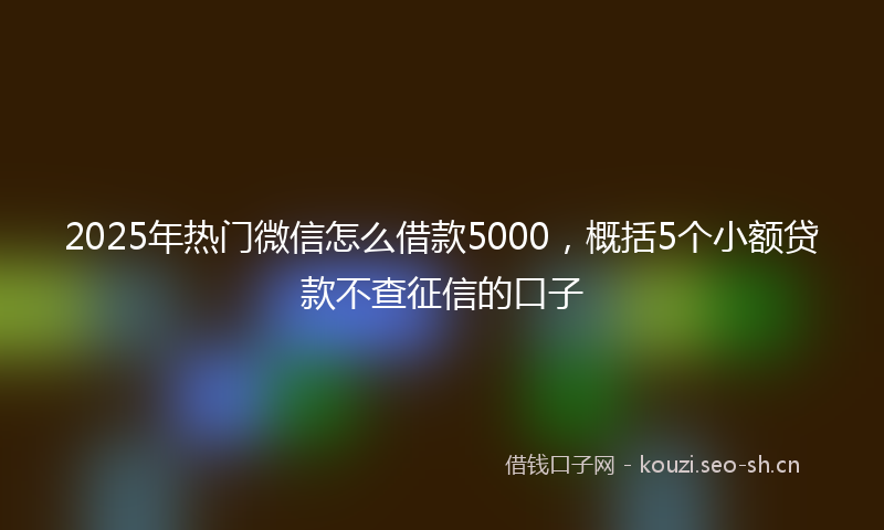 2025年热门微信怎么借款5000，概括5个小额贷款不查征信的口子