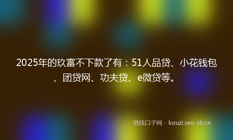 2025年的玖富不下款了有：51人品贷、小花钱包、团贷网、功夫贷、e微贷等。