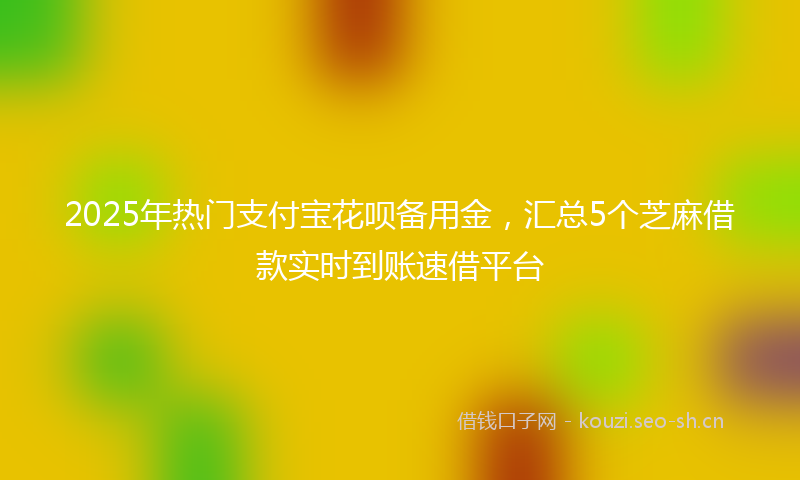 2025年热门支付宝花呗备用金，汇总5个芝麻借款实时到账速借平台