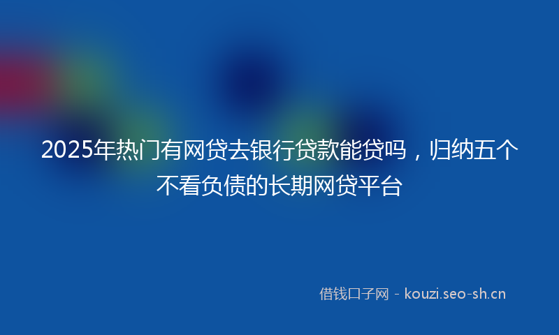 2025年热门有网贷去银行贷款能贷吗，归纳五个不看负债的长期网贷平台